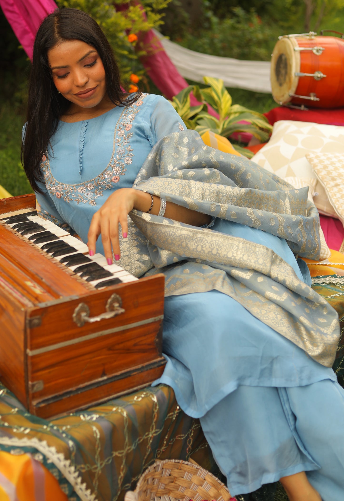 Meher Baby  Silk Suit Set with Banarasi Dupatta