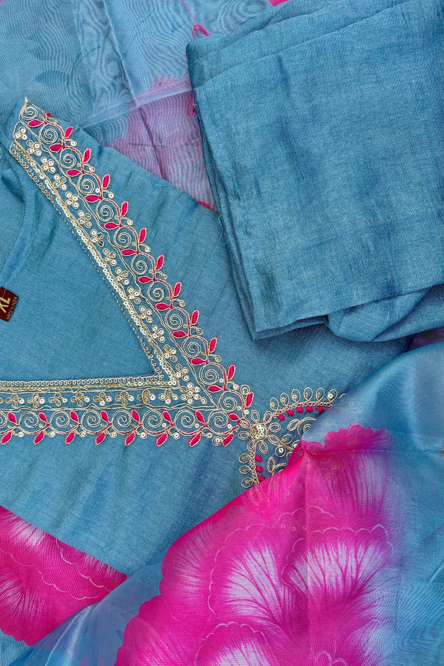 Light Blue Phuldani Suit Set