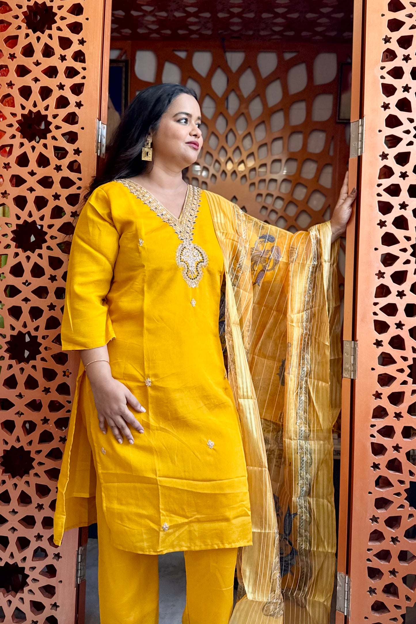 Yellow Phuldani Suit Set