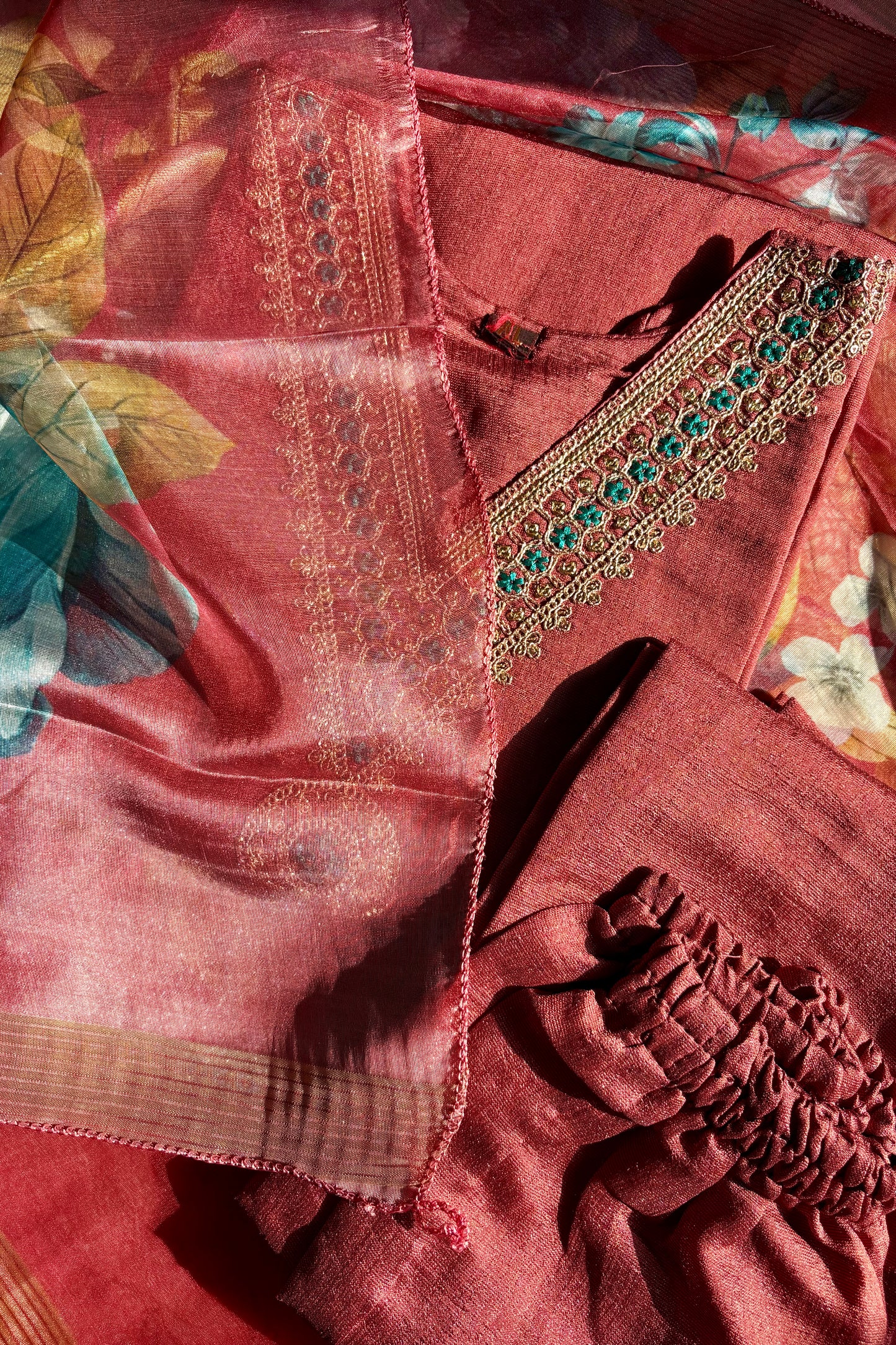 Rust Red Phuldani Suit set