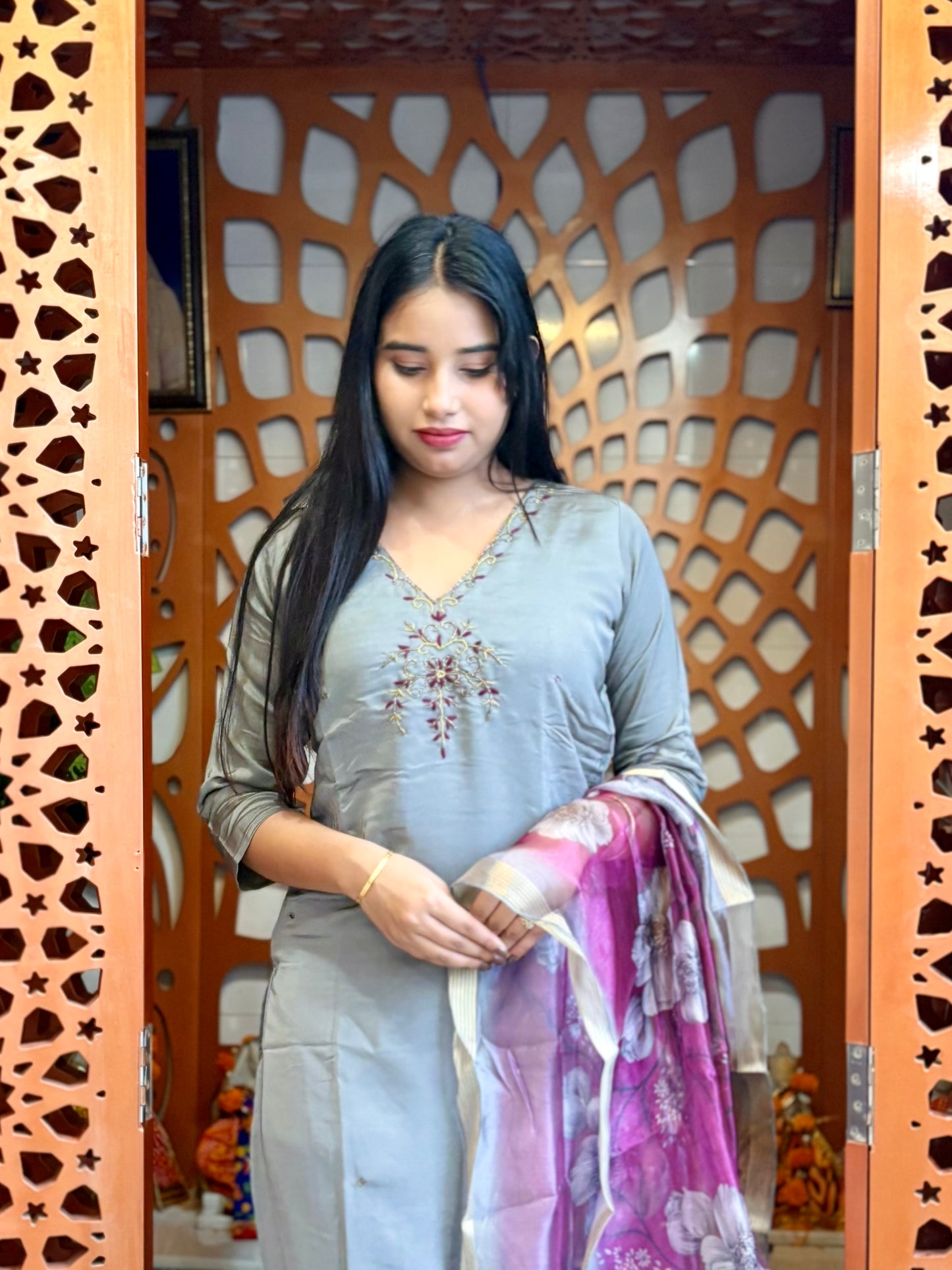 Gulbahaar Grey Suit Set