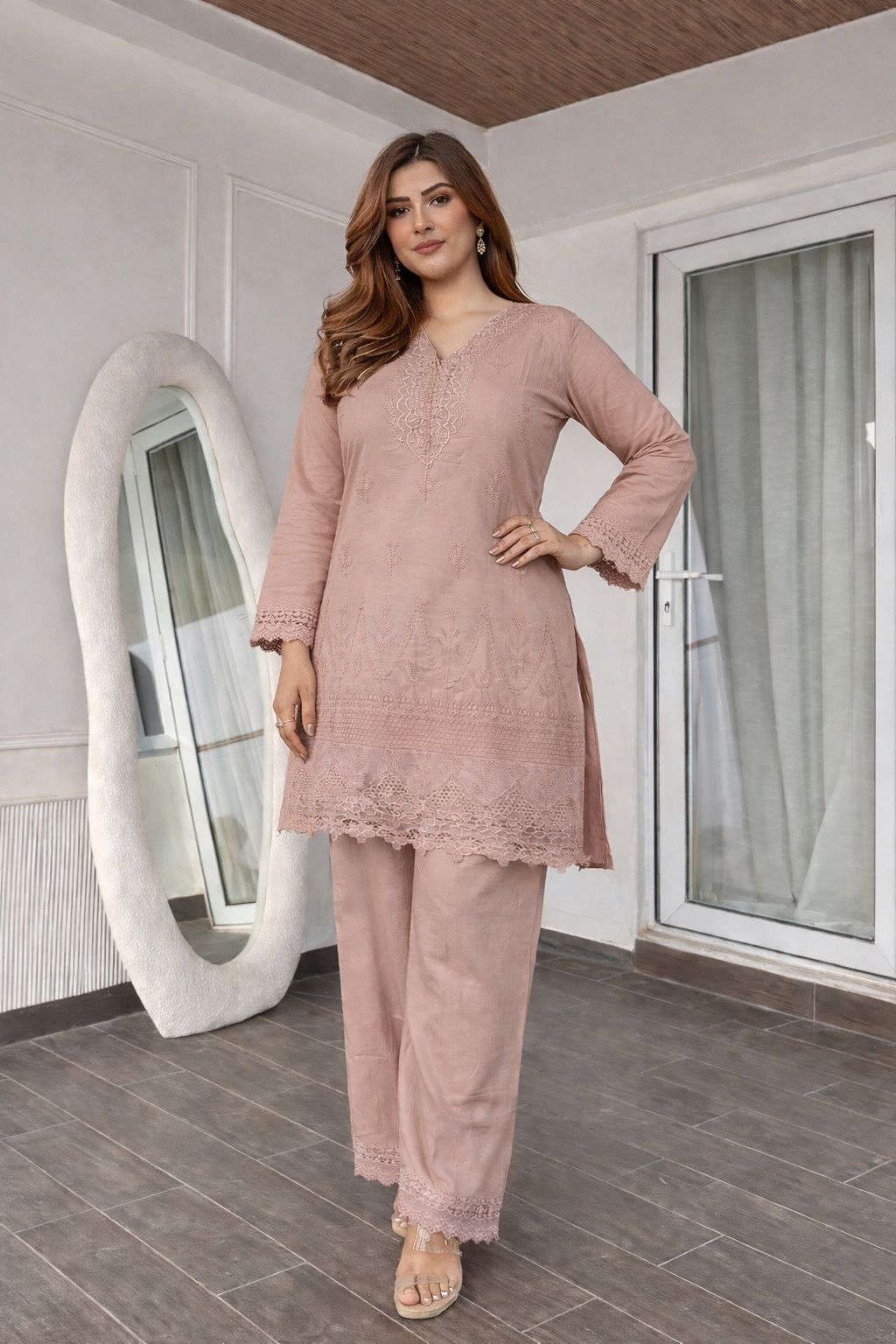 Sahara Cotton Co-ord set with detail embroidery