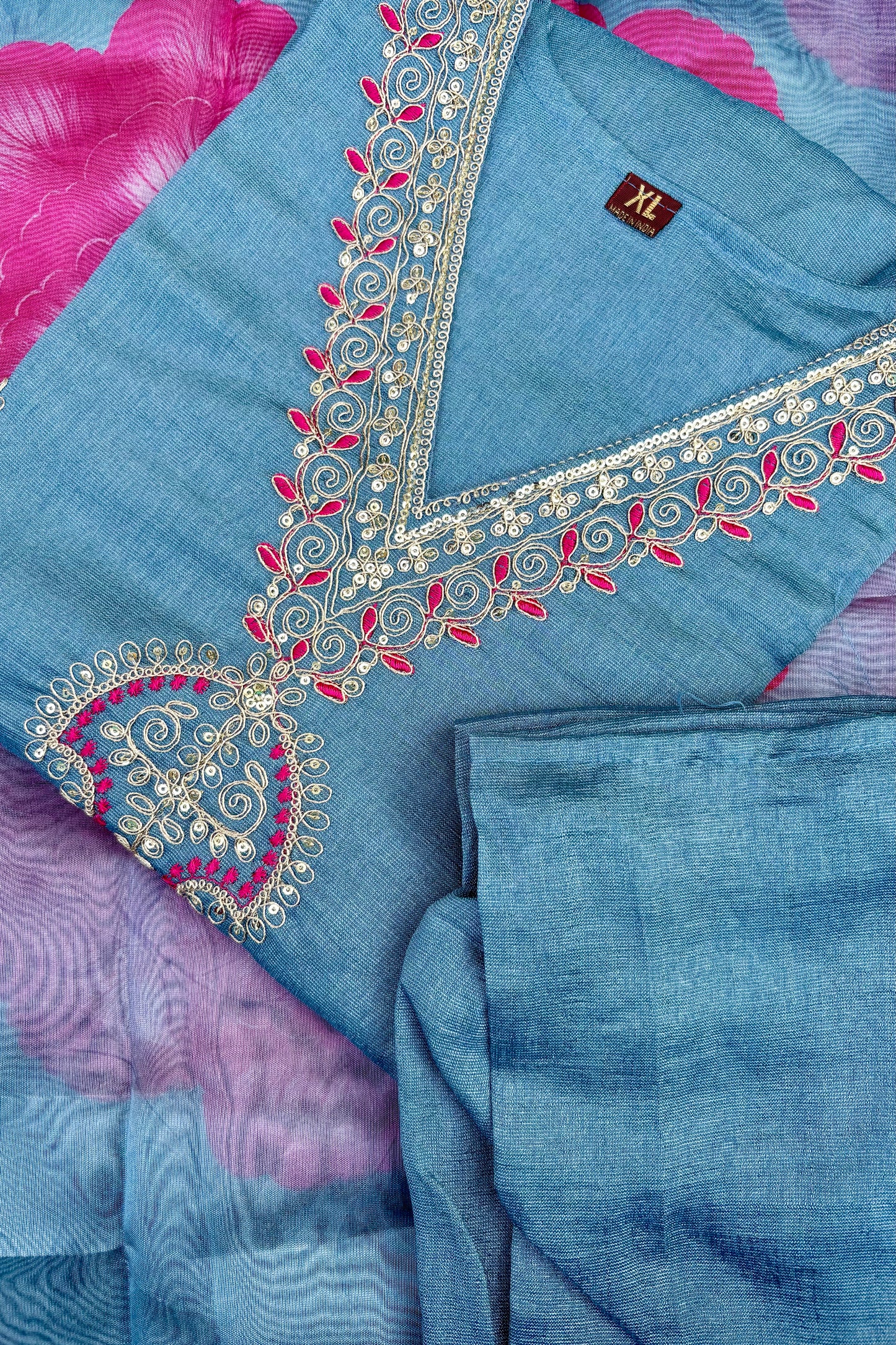 Light Blue Phuldani Suit Set