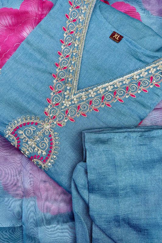 Light Blue Phuldani Suit Set