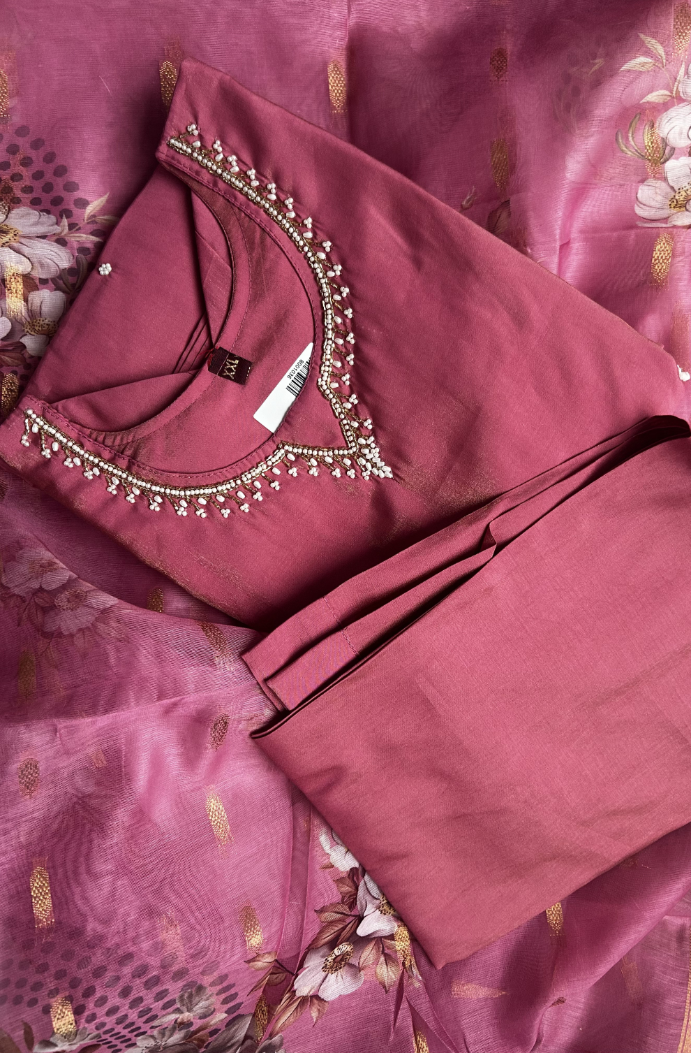 Pink suit set with Dupatta