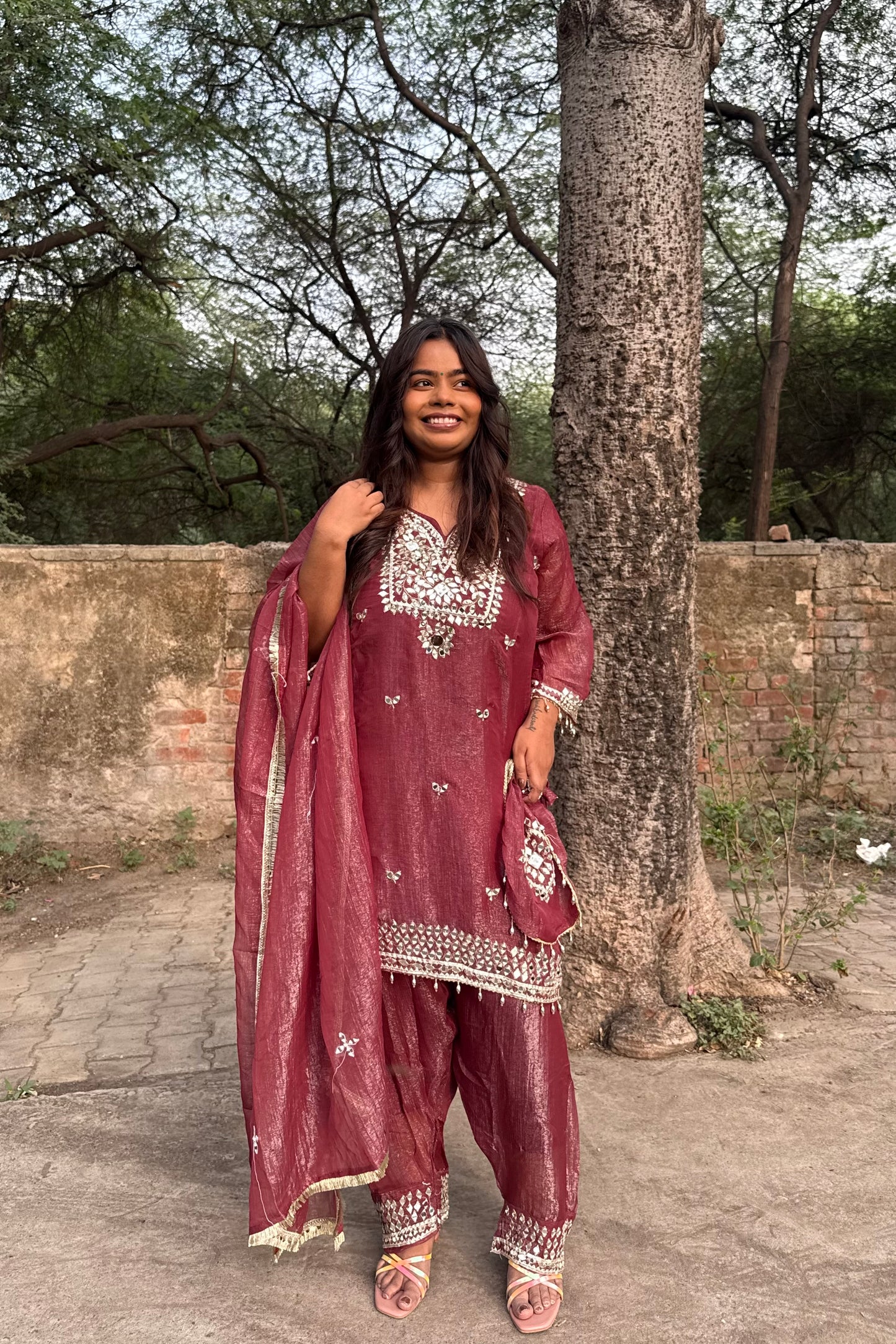 Burgundy Farshi salwar suit set