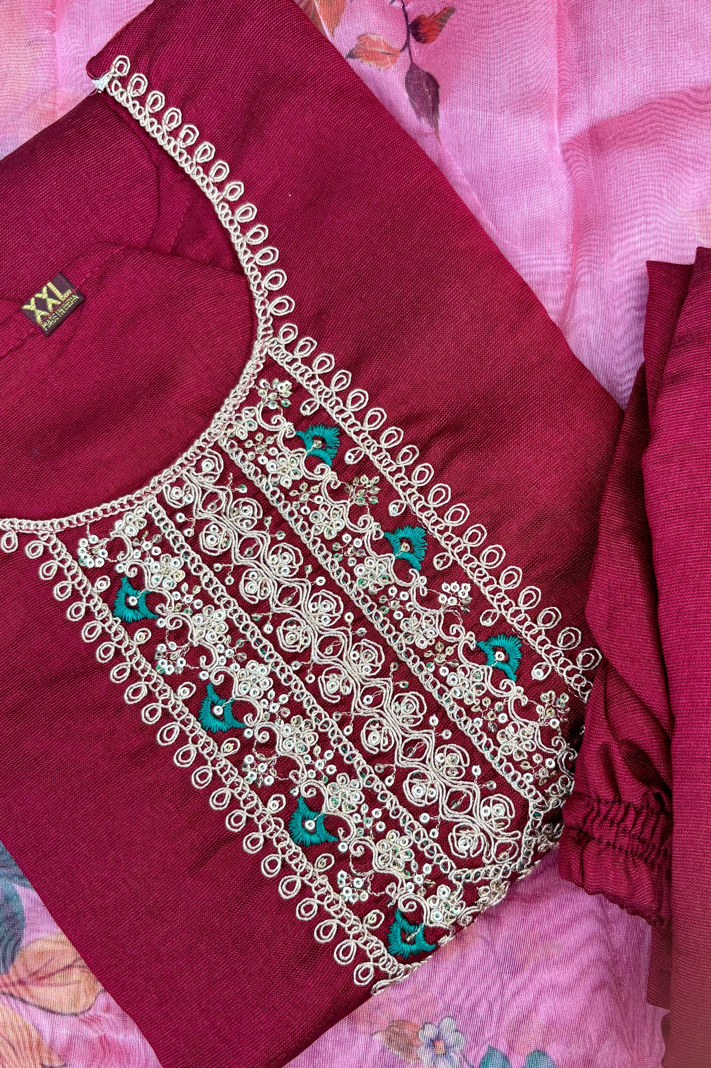 Maroon Phuldani Suit Set