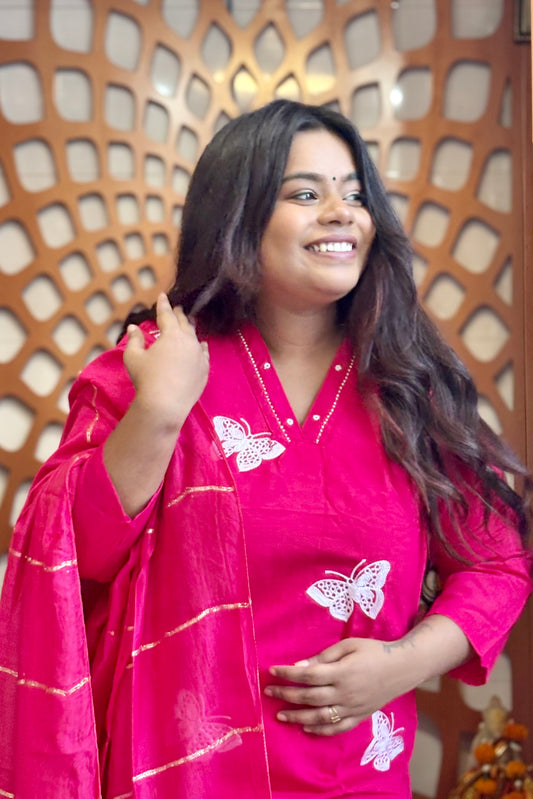 Gulabi Titli Suit Set