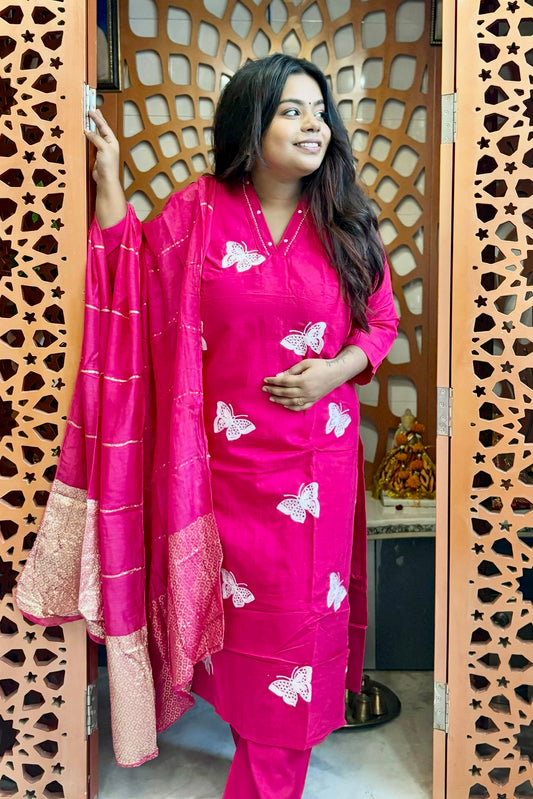 Gulabi Titli Suit Set