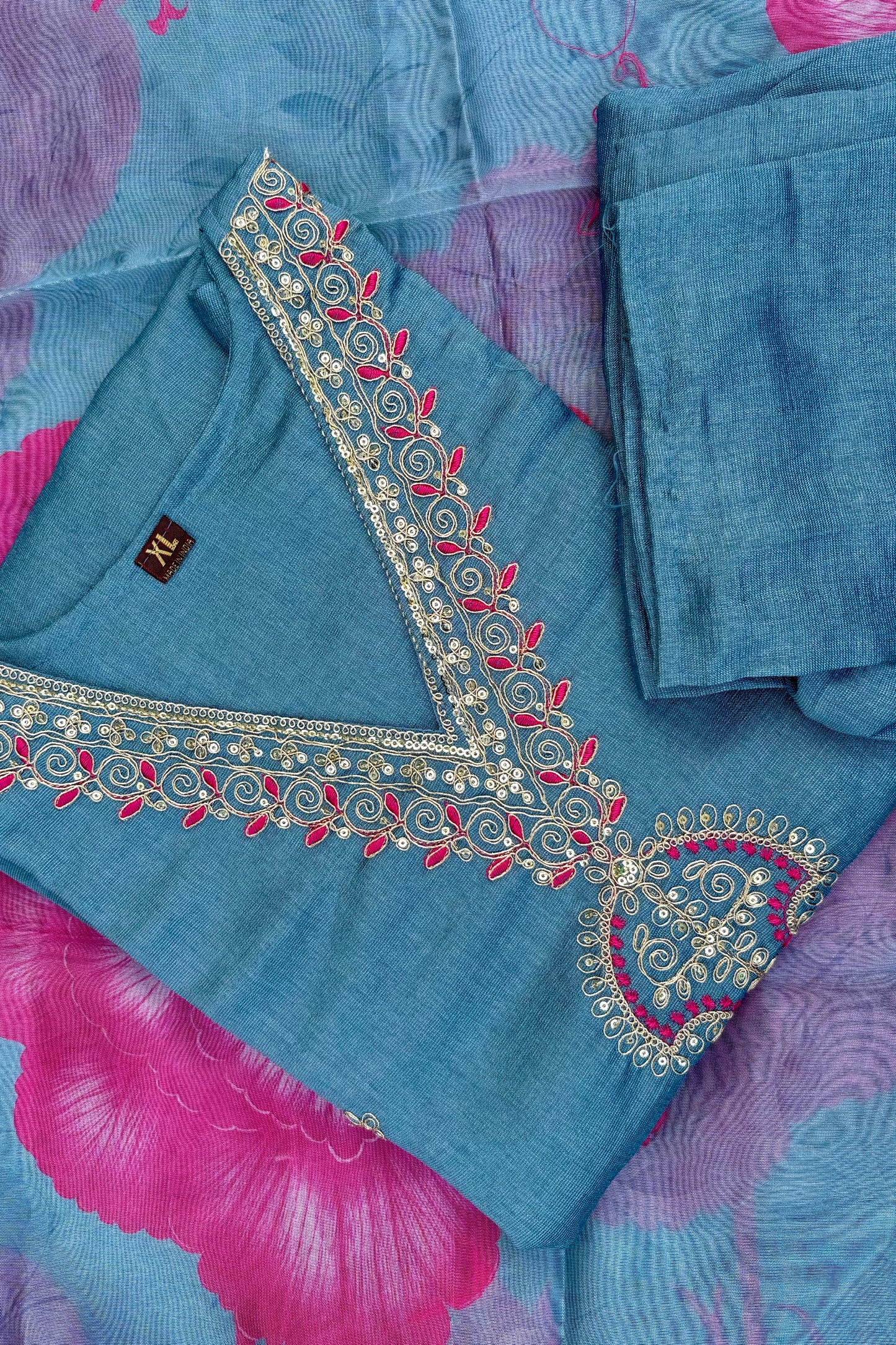 Light Blue Phuldani Suit Set