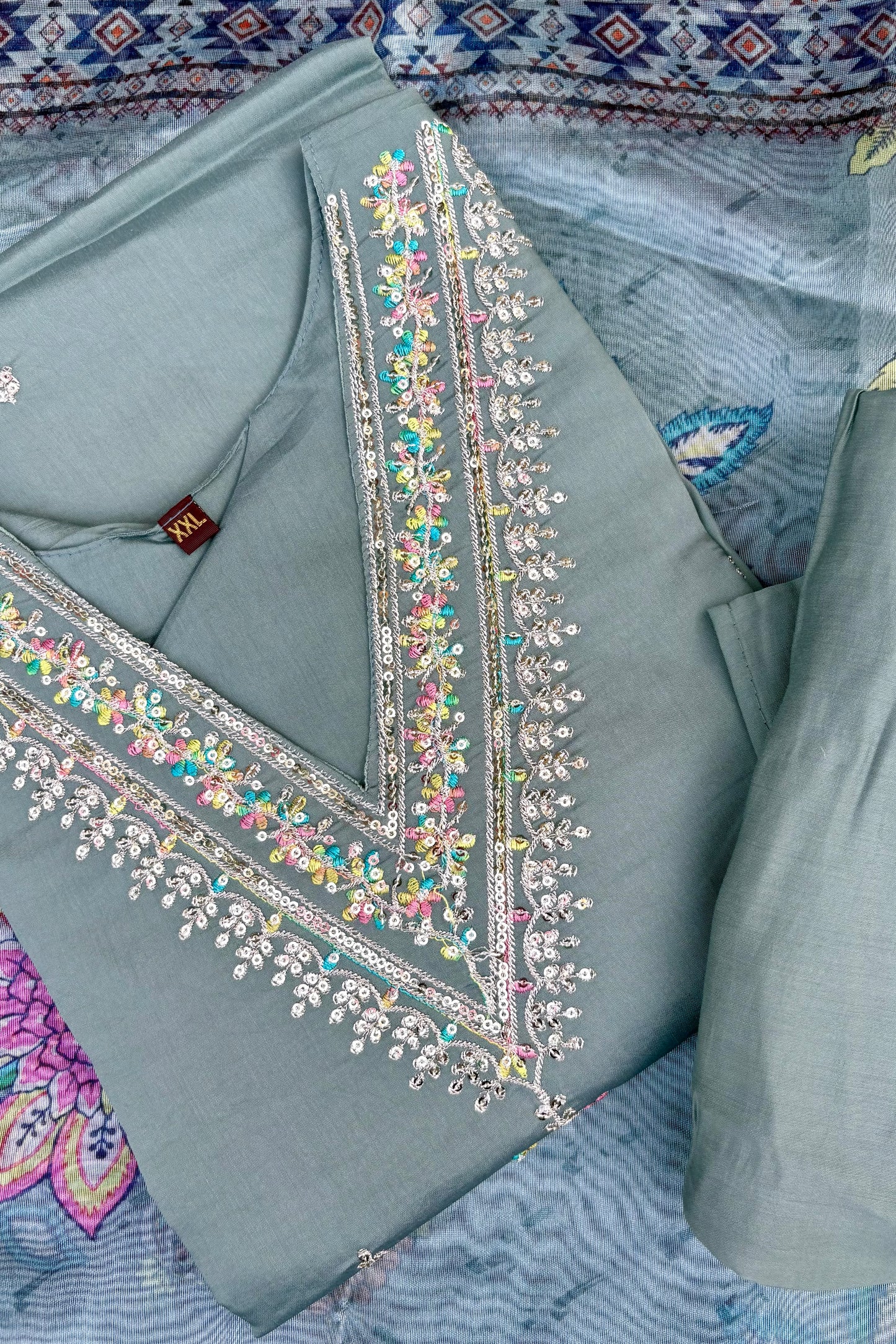 Pista green suit set with Dupatta