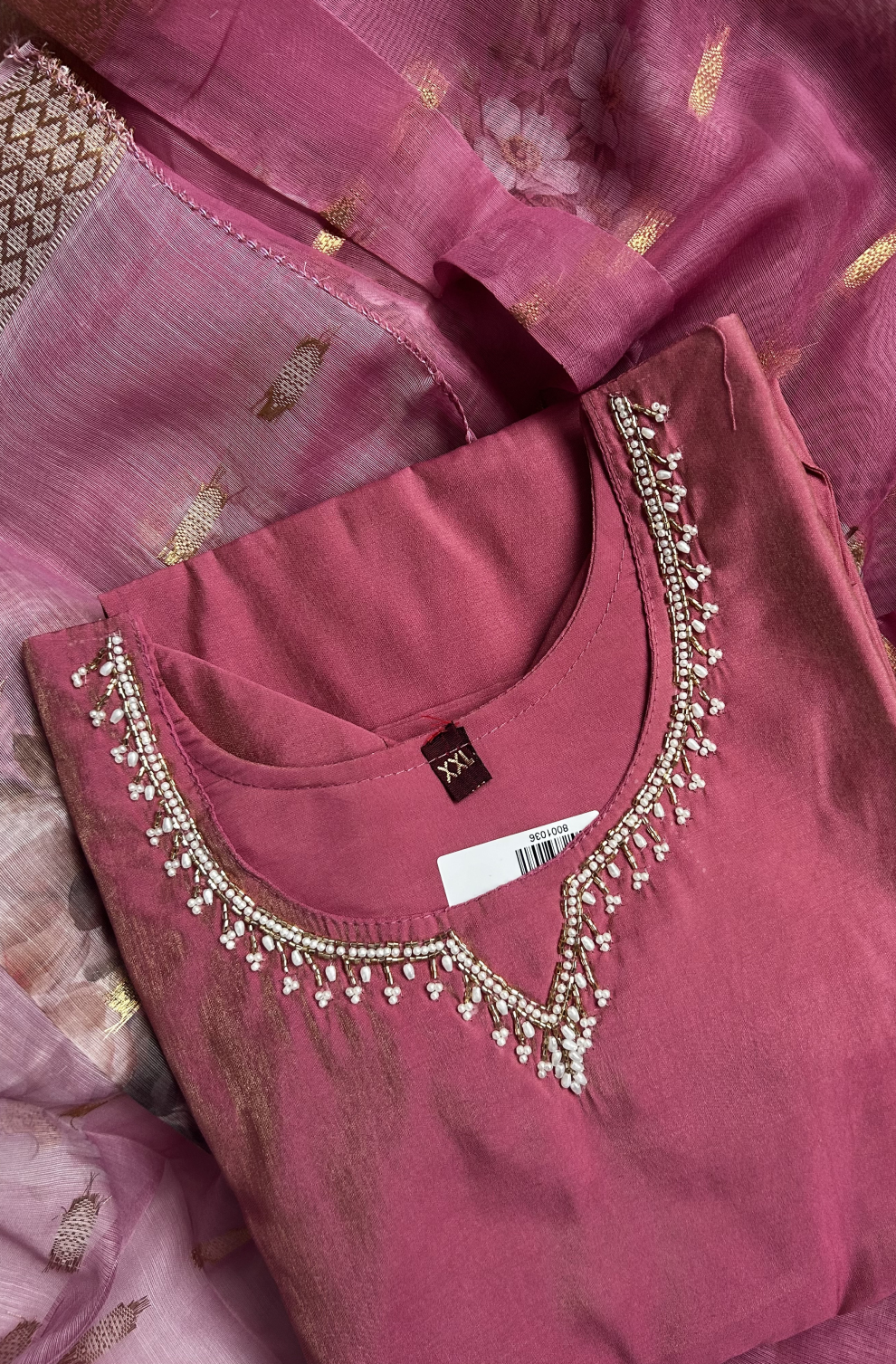 Pink suit set with Dupatta