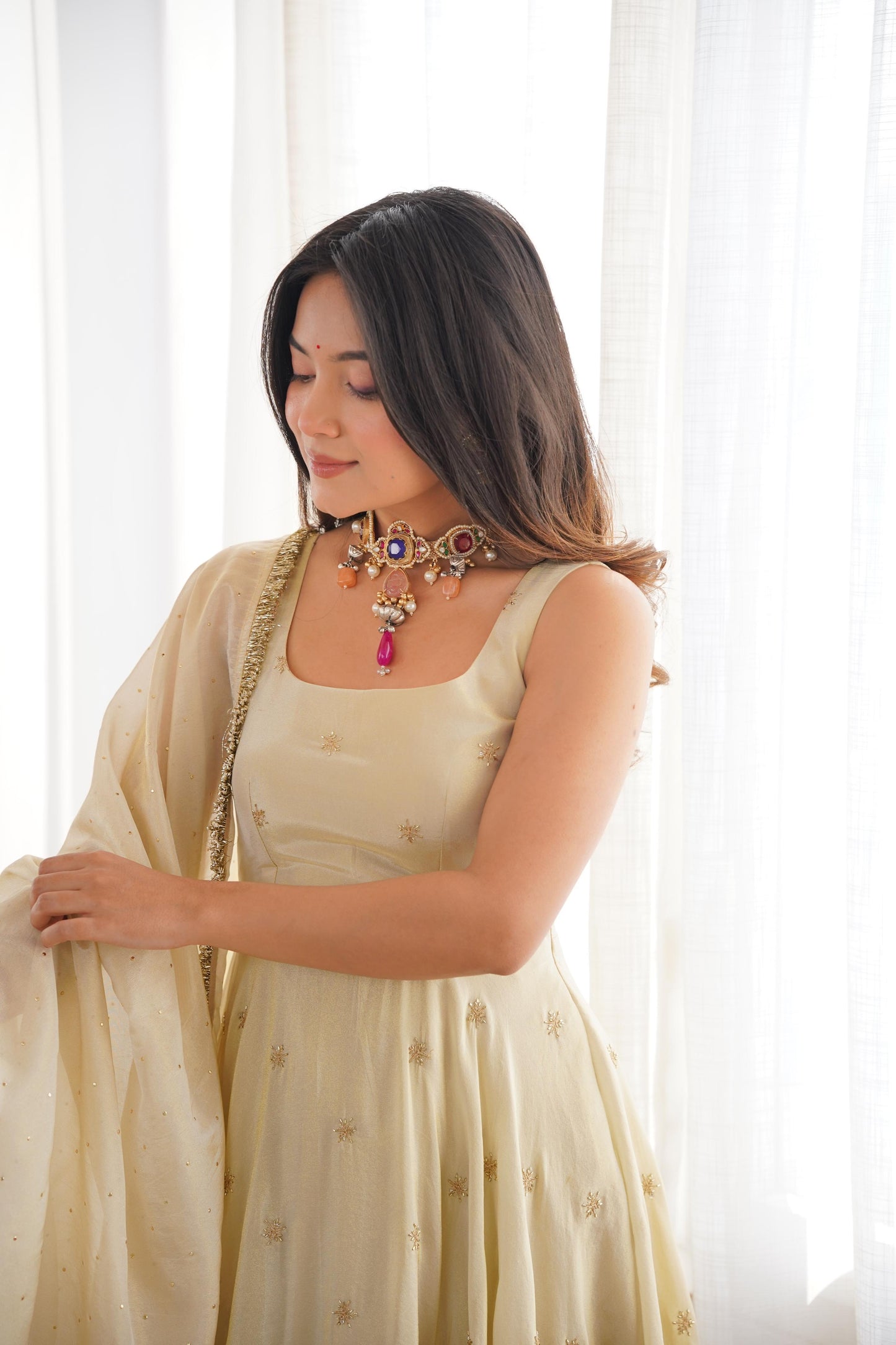 Hans Anarkali set with corset back