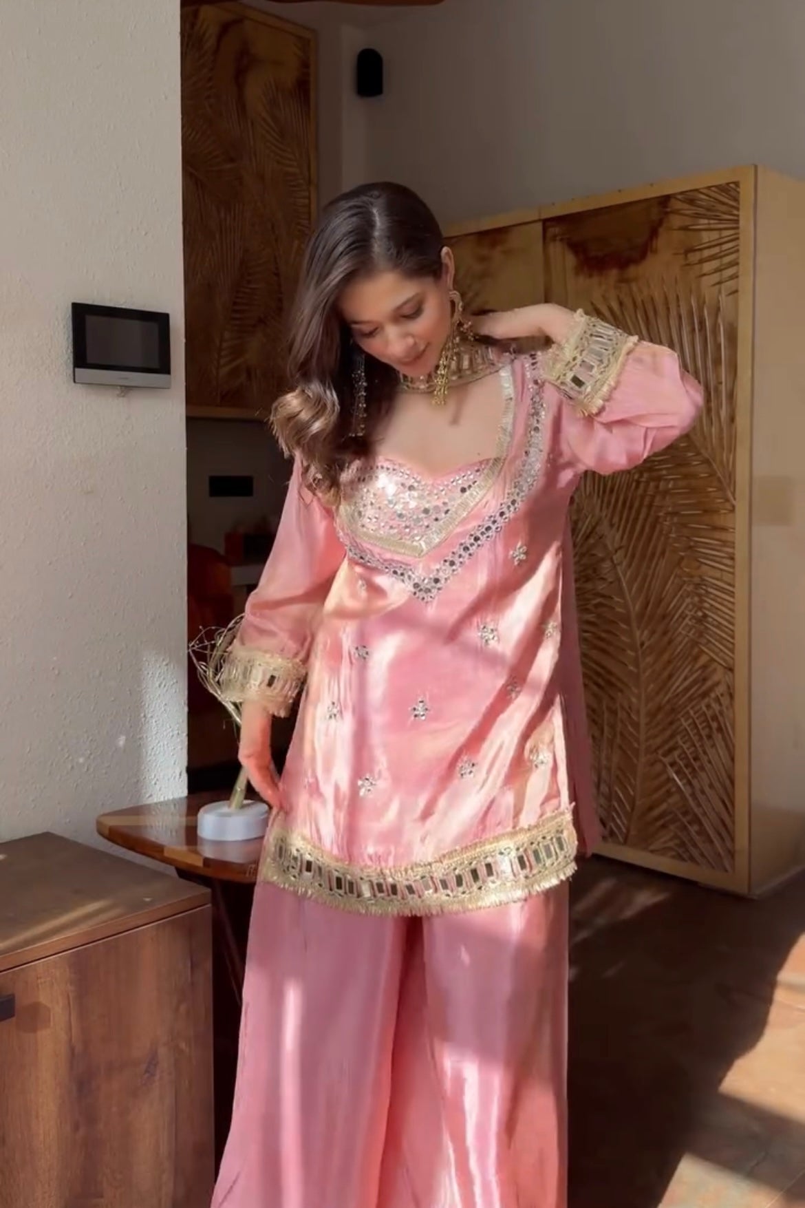 Amara Suit set with Real Mirror work