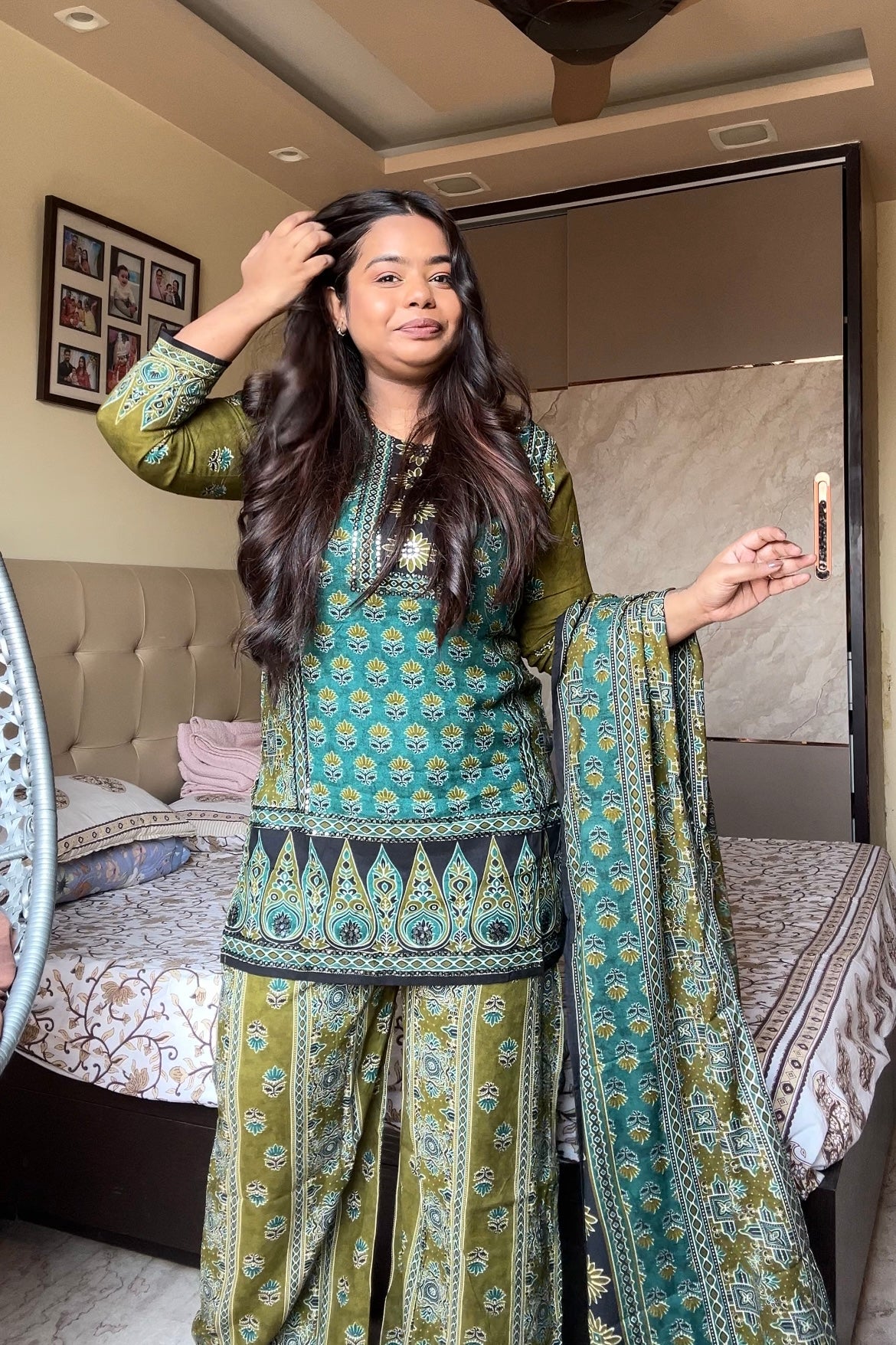 Beri printed short kurti Suit set