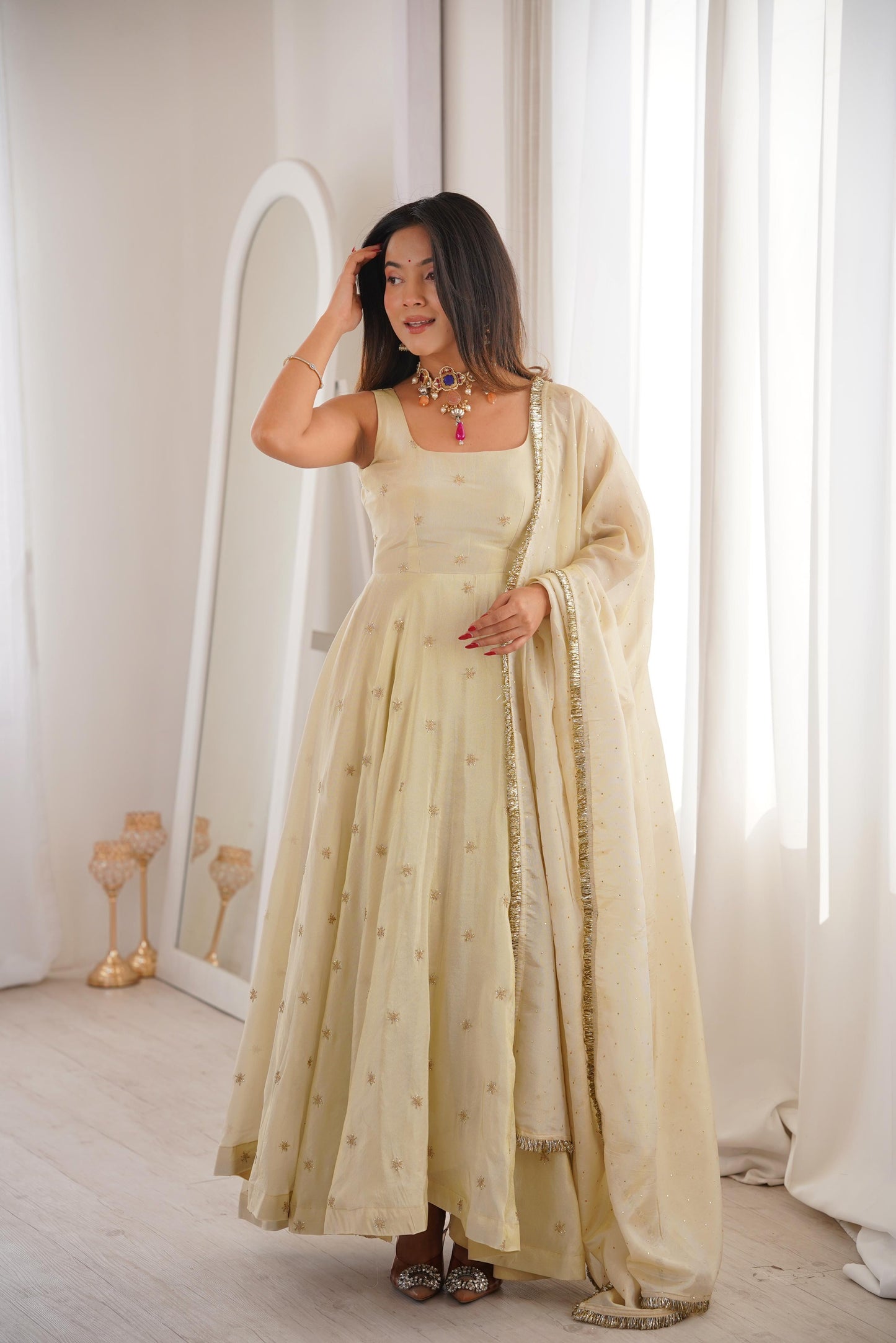Hans Anarkali set with corset back