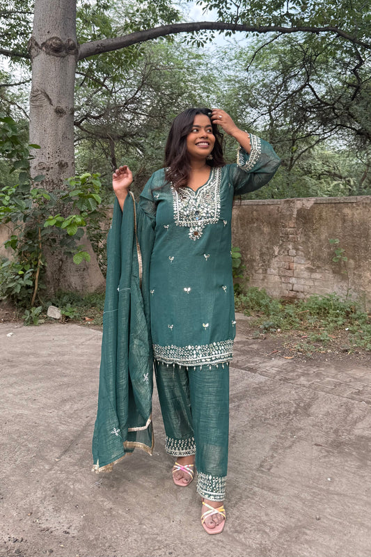Green Farshi salwar suit set