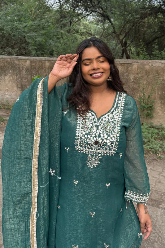 Green Farshi salwar suit set