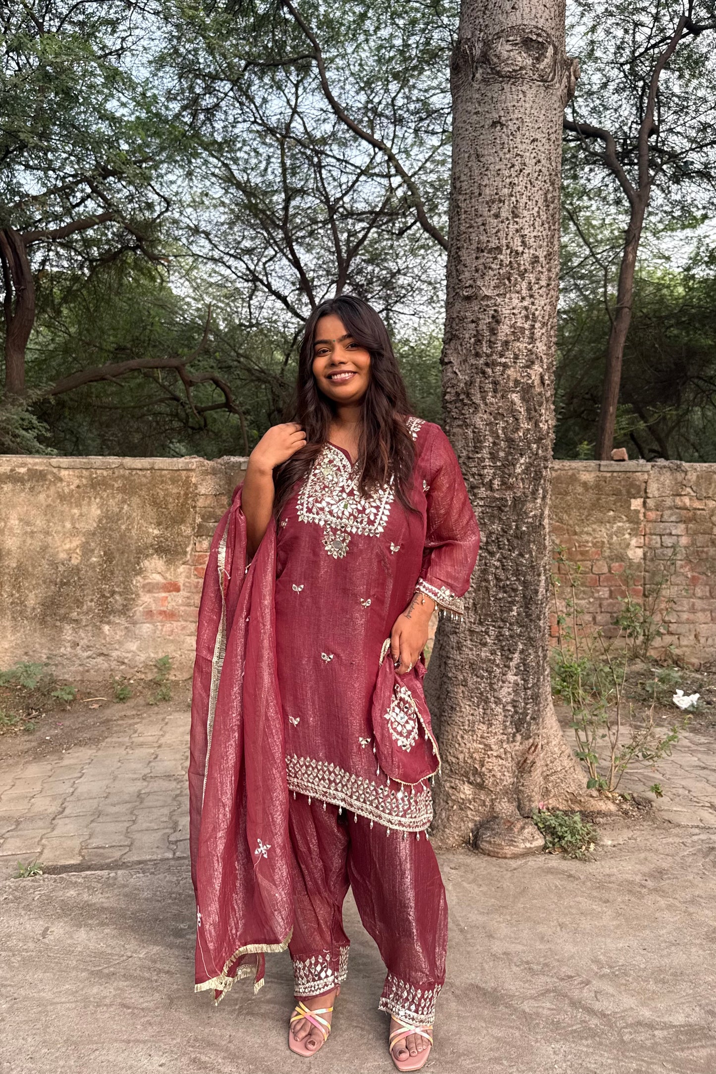 Burgundy Farshi salwar suit set