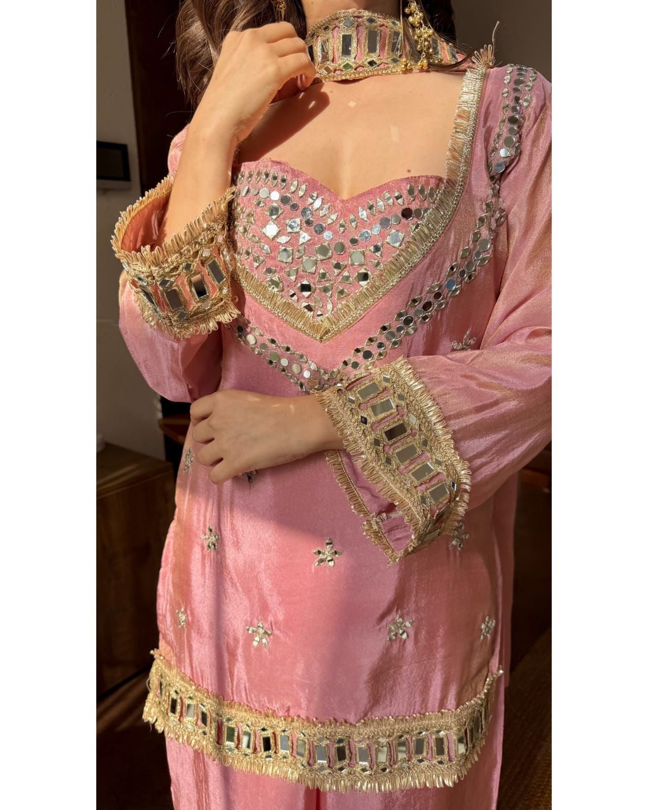 Amara Suit set with Real Mirror work