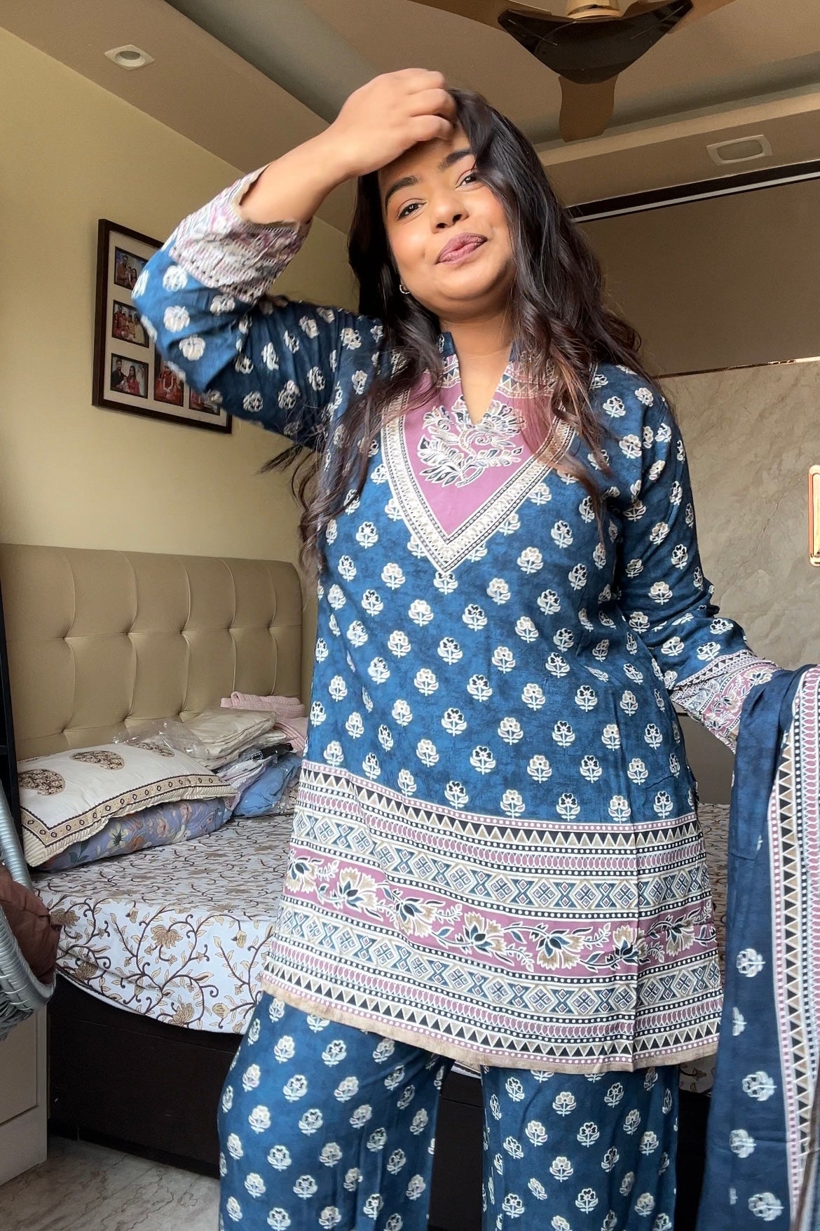 Kanak printed short kurti Suit set