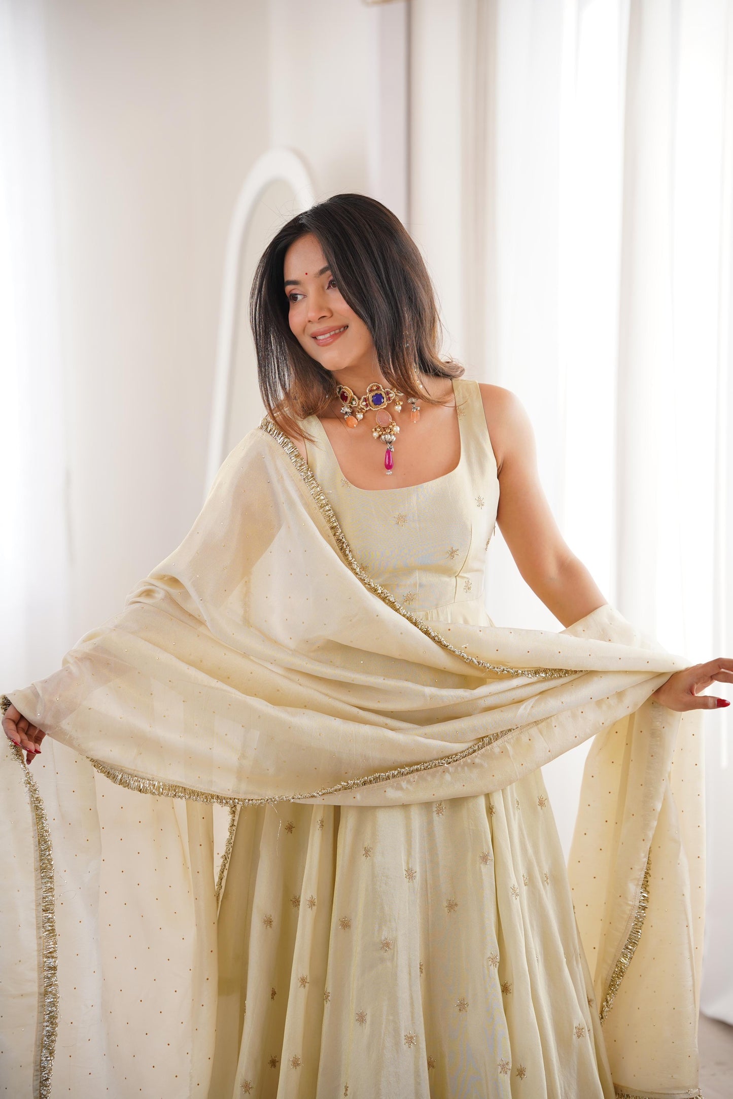 Hans Anarkali set with corset back