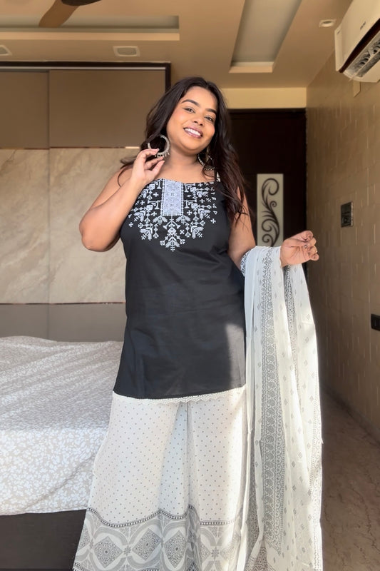 Ayaani Pure Cotton Short kurti Plazzo suit set