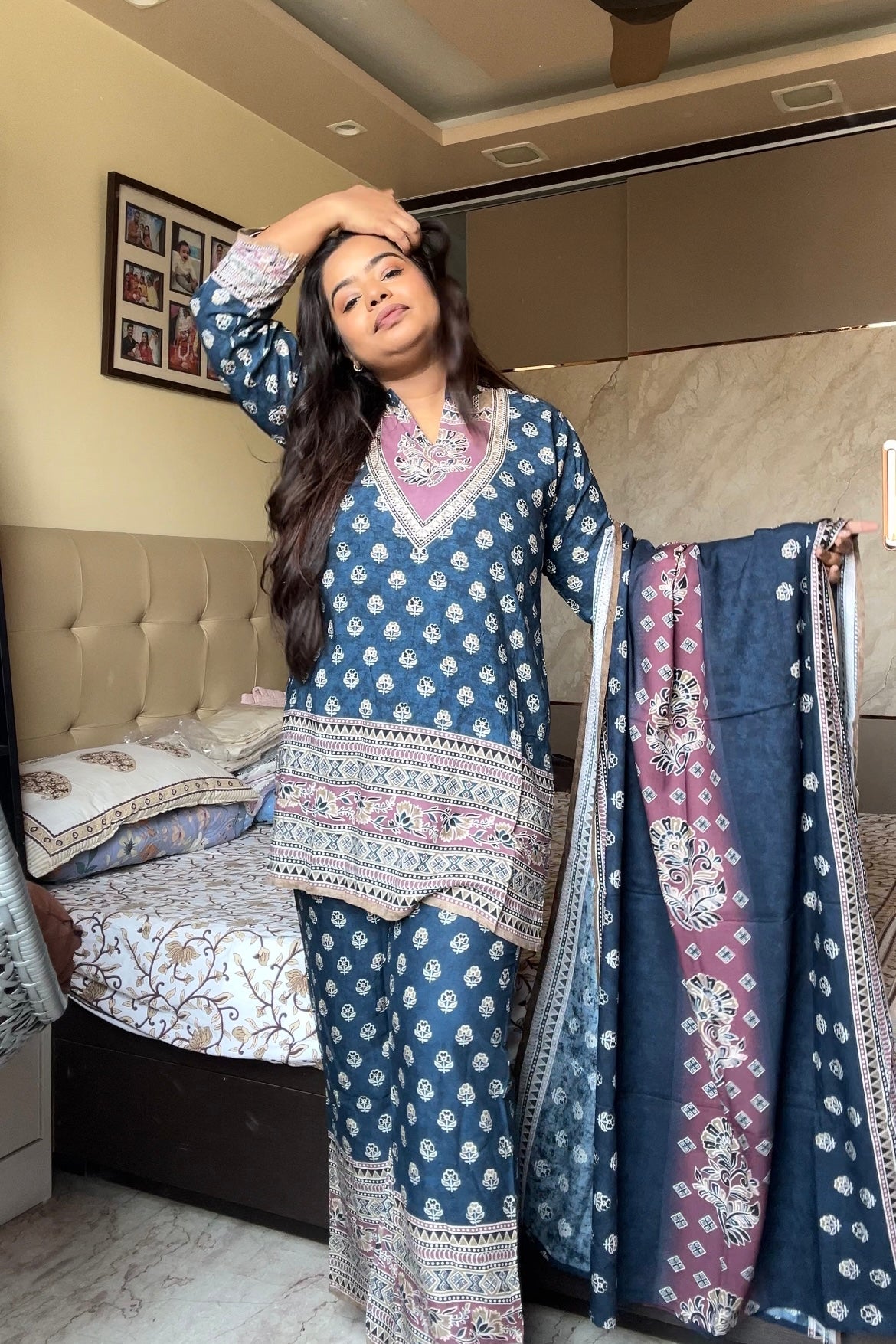Kanak printed short kurti Suit set