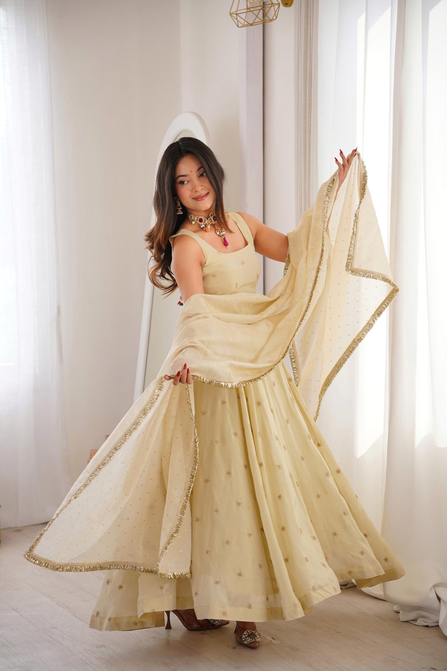 Hans Anarkali set with corset back