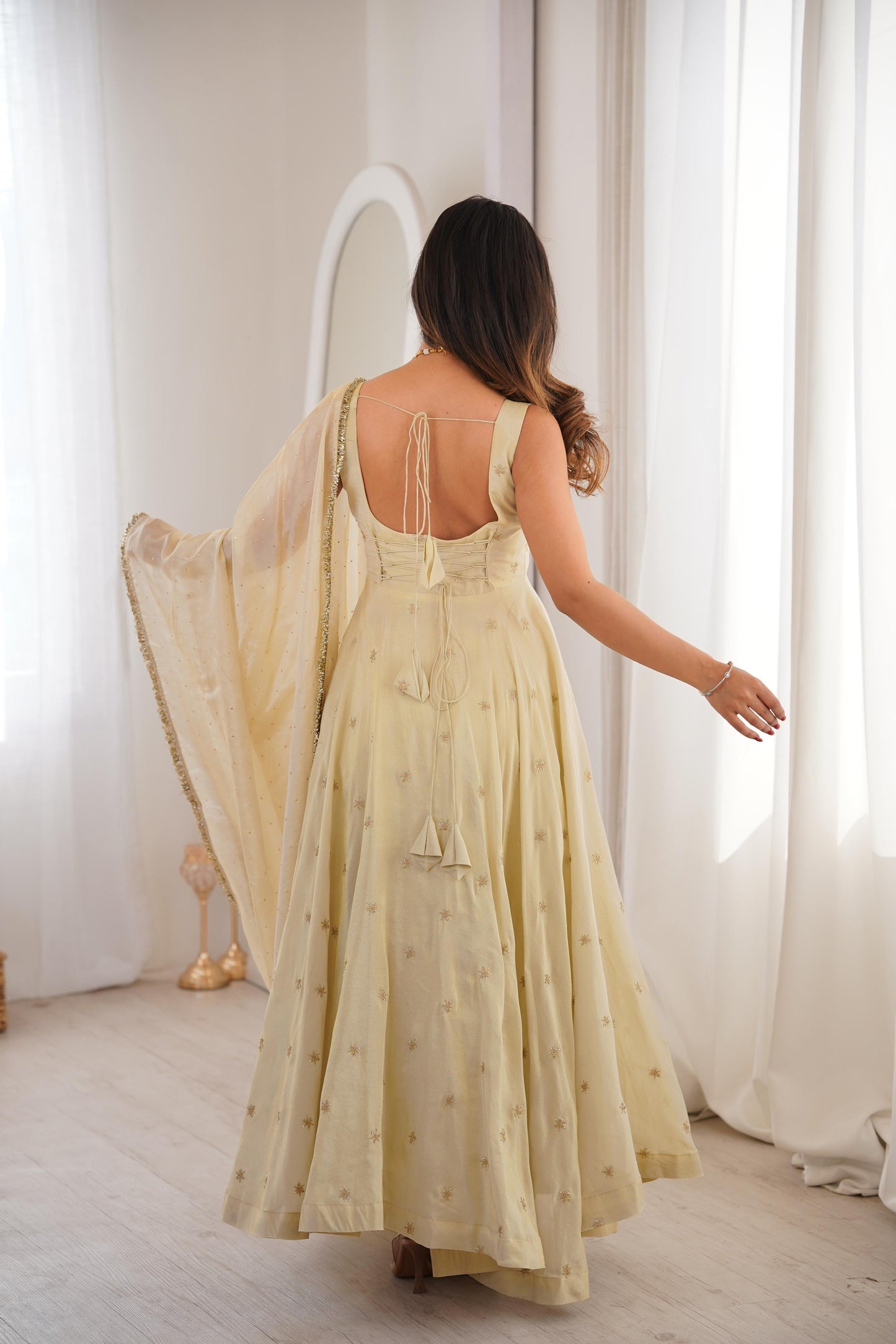 Hans Anarkali set with corset back