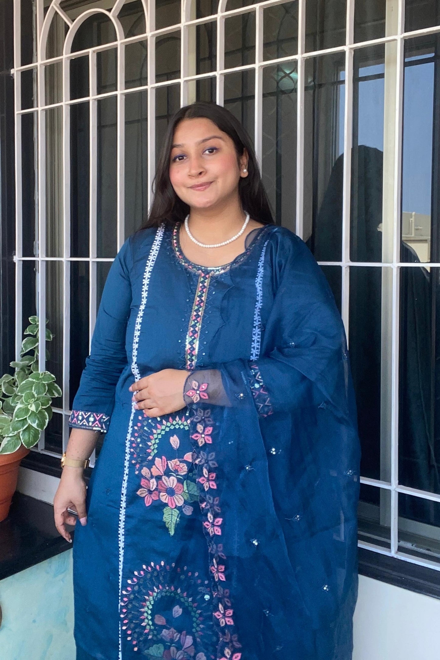 Mandala Suit set with Organza Dupatta