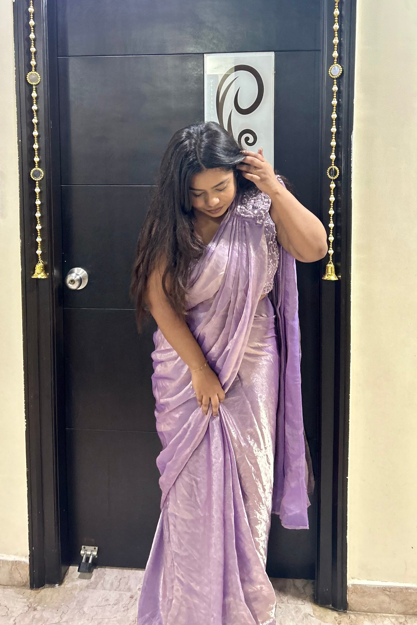 Ready to wear Saree with Stiched Blouse with optional sleeves