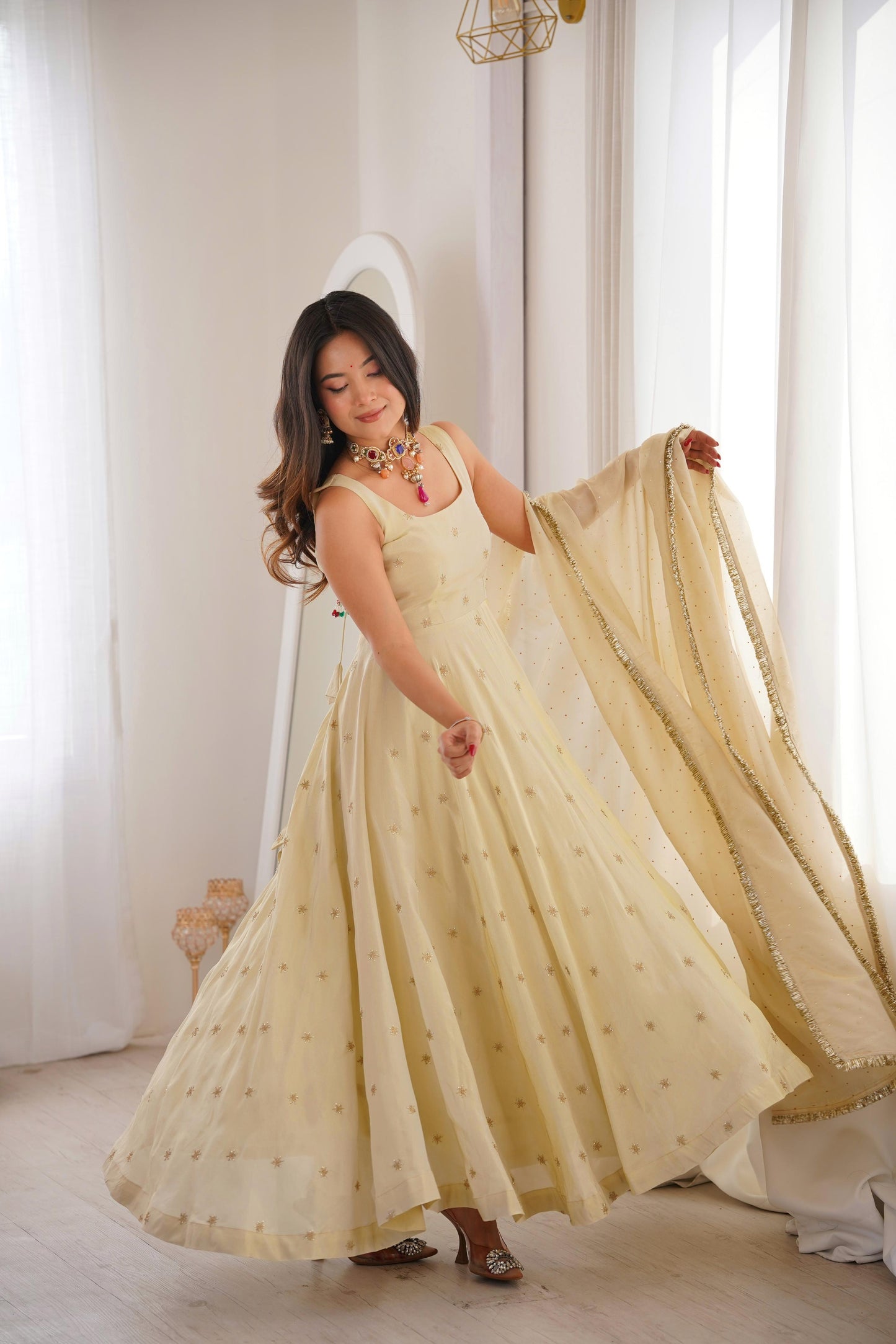 Hans Anarkali set with corset back
