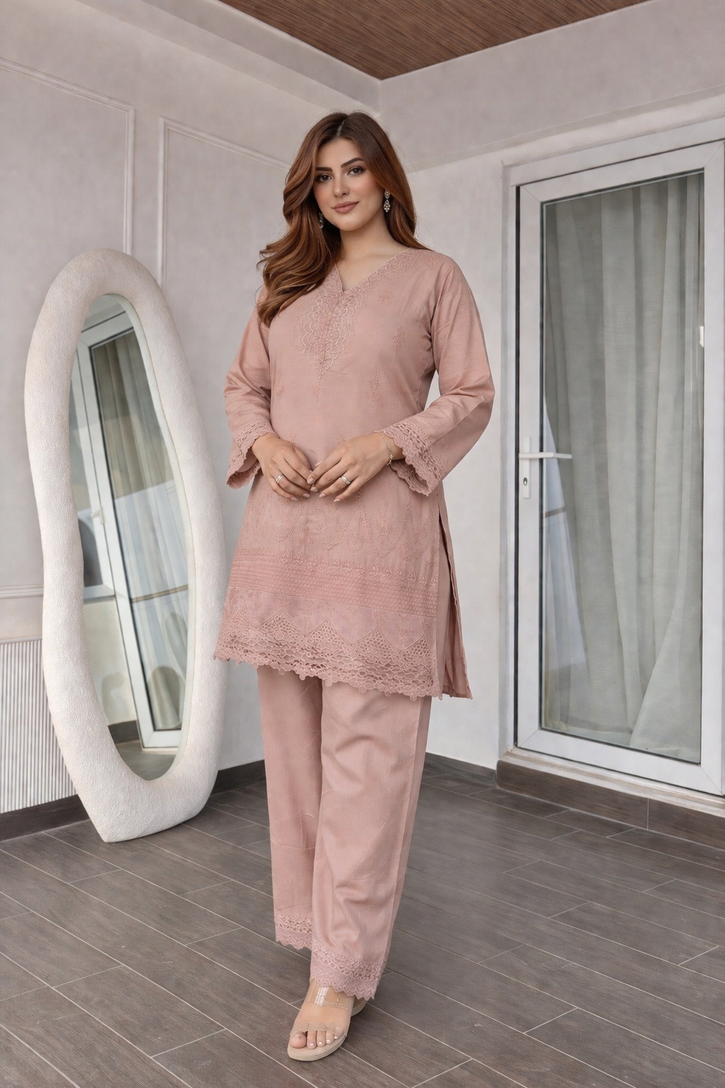 Sahara Cotton Co-ord set with detail embroidery