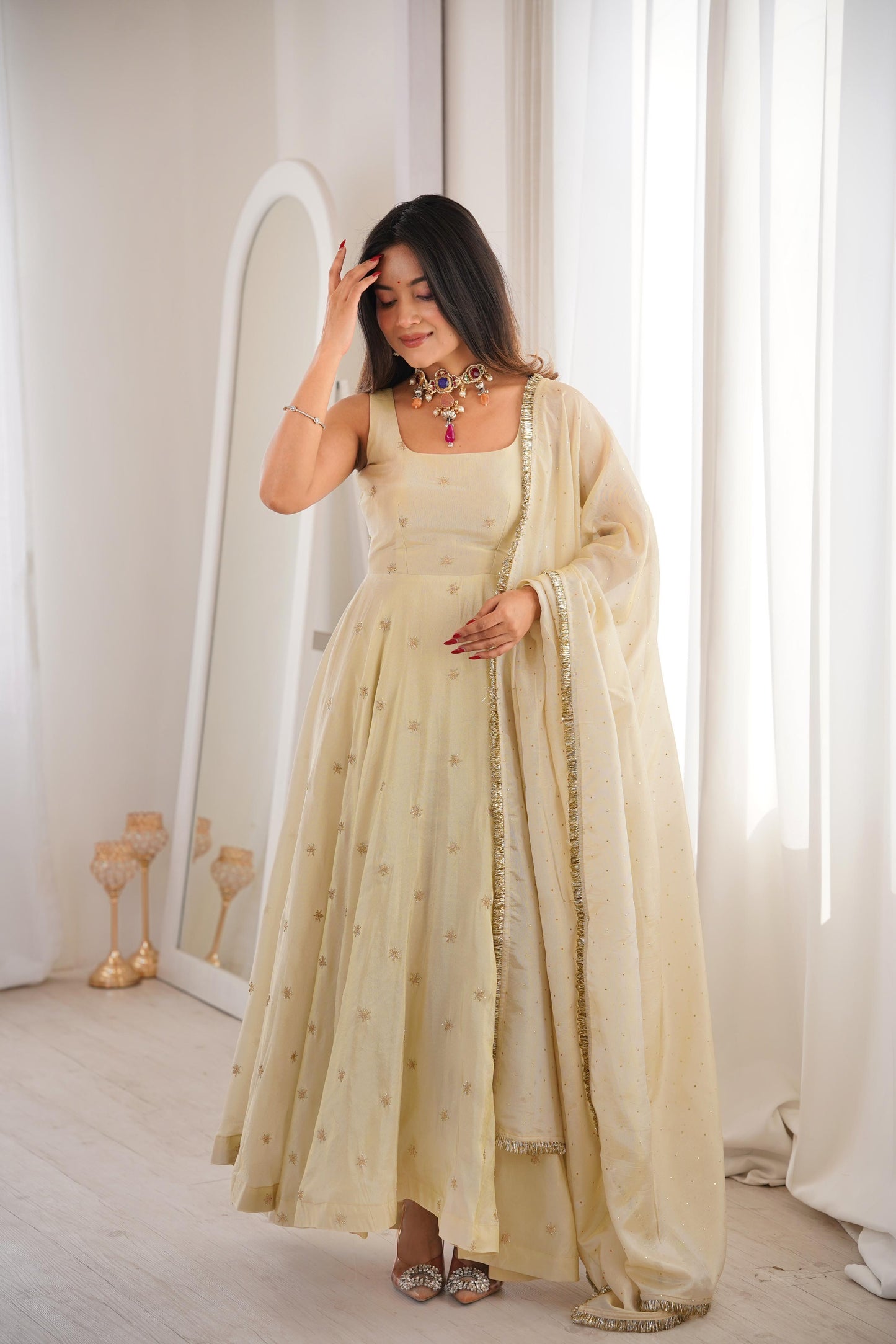 Hans Anarkali set with corset back