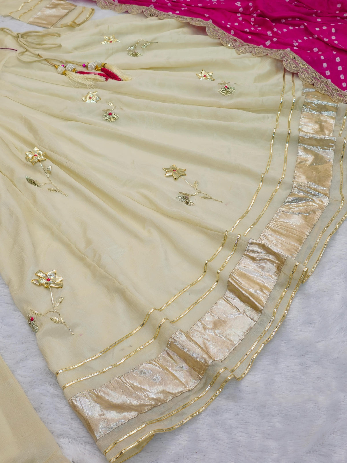 Gulnoor Anarkali Plazzo Set with Bandhani Dupatta