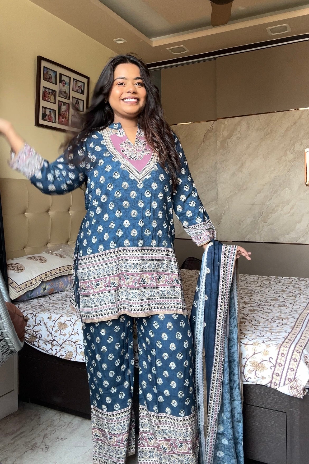 Kanak printed short kurti Suit set