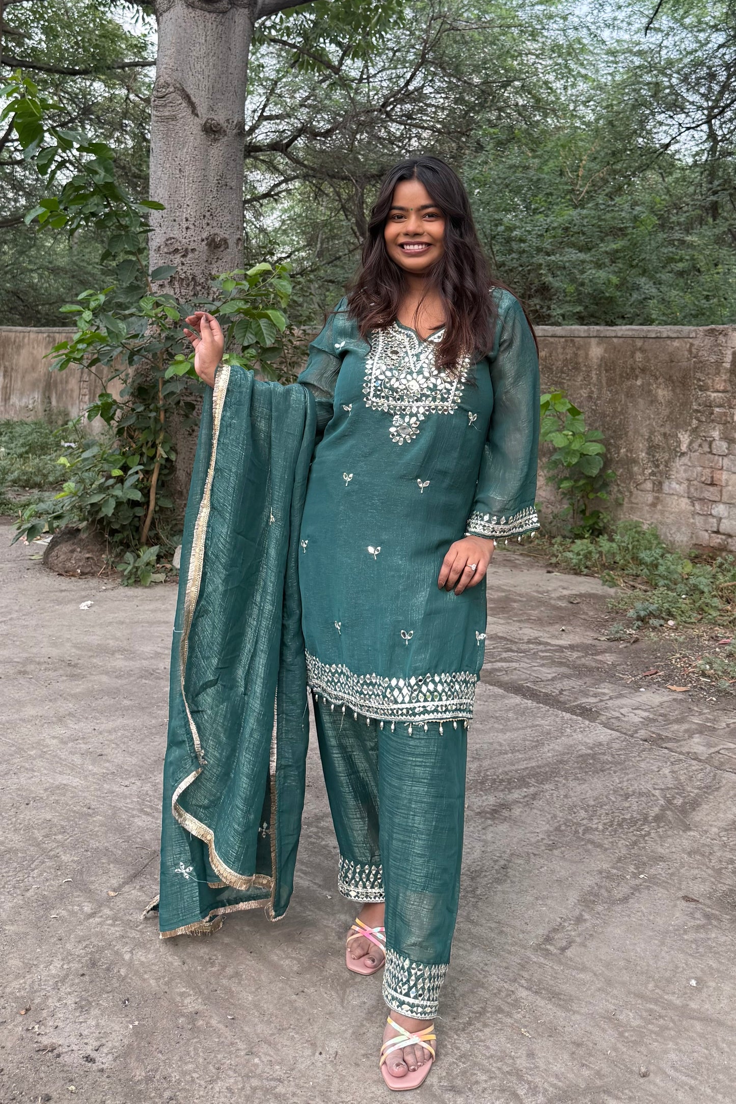 Green Farshi salwar suit set