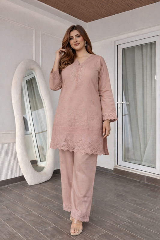Sahara Cotton Co-ord set with detail embroidery