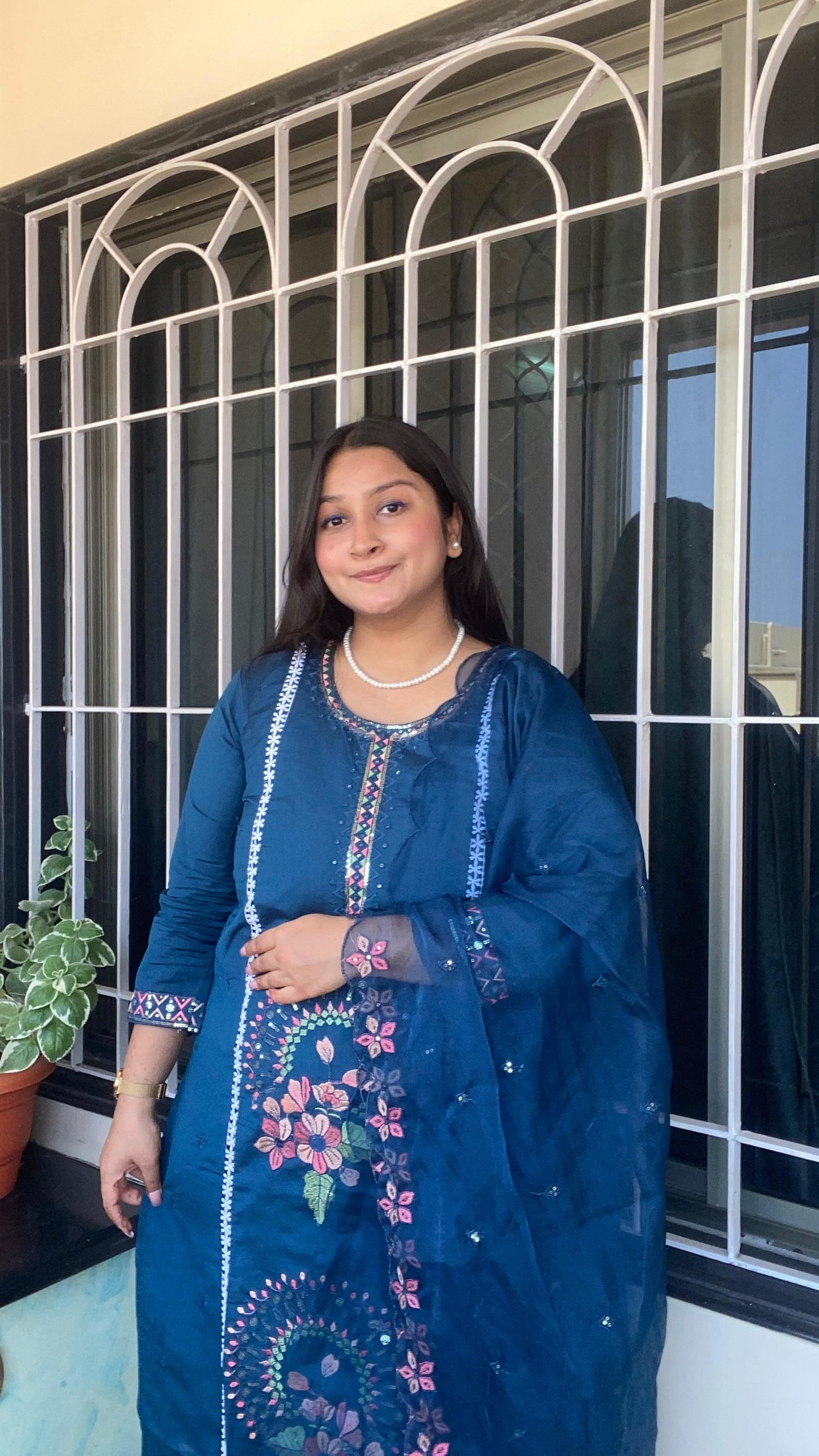 Mandala Suit set with Organza Dupatta