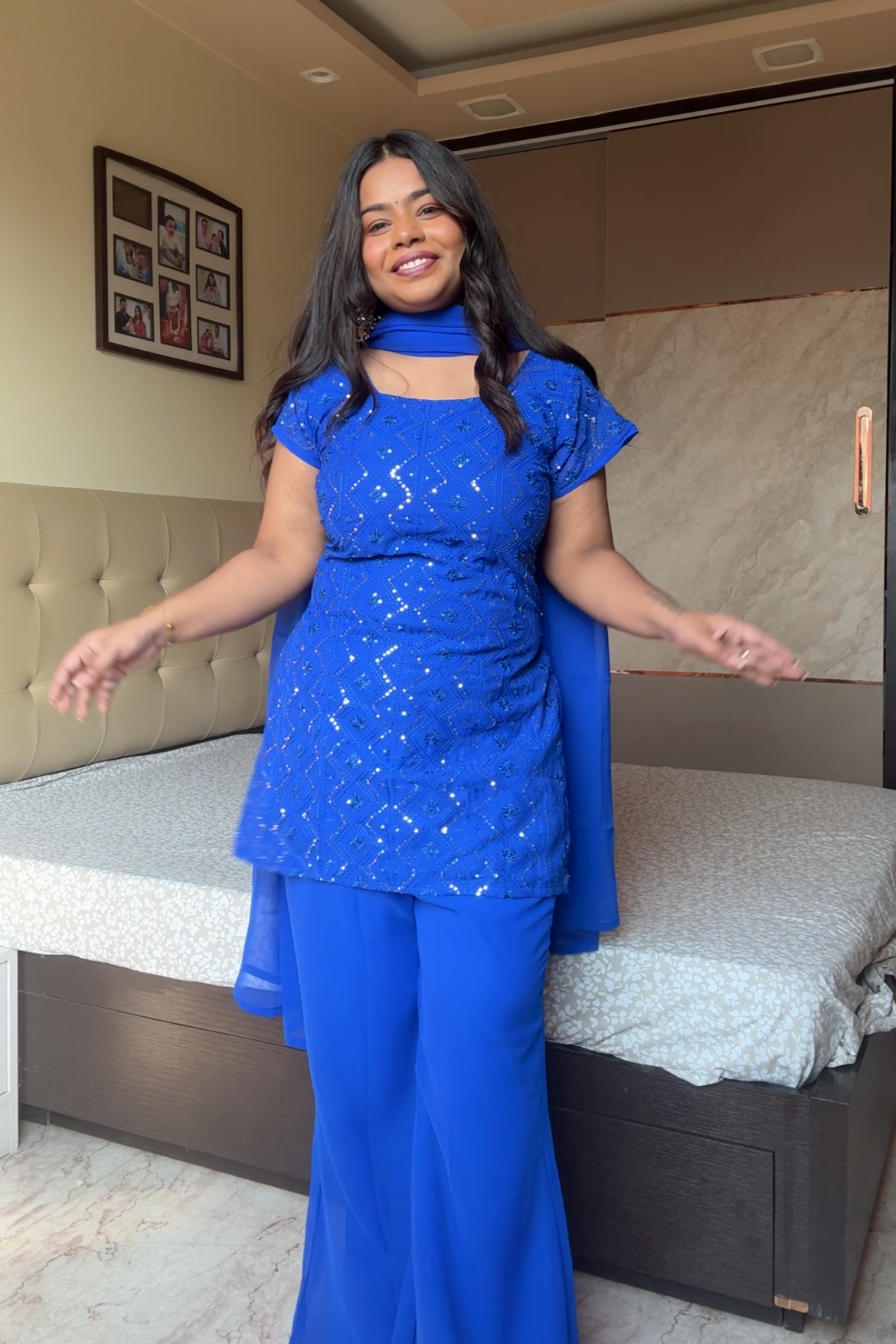 Kareena 90's Blue Suit Set