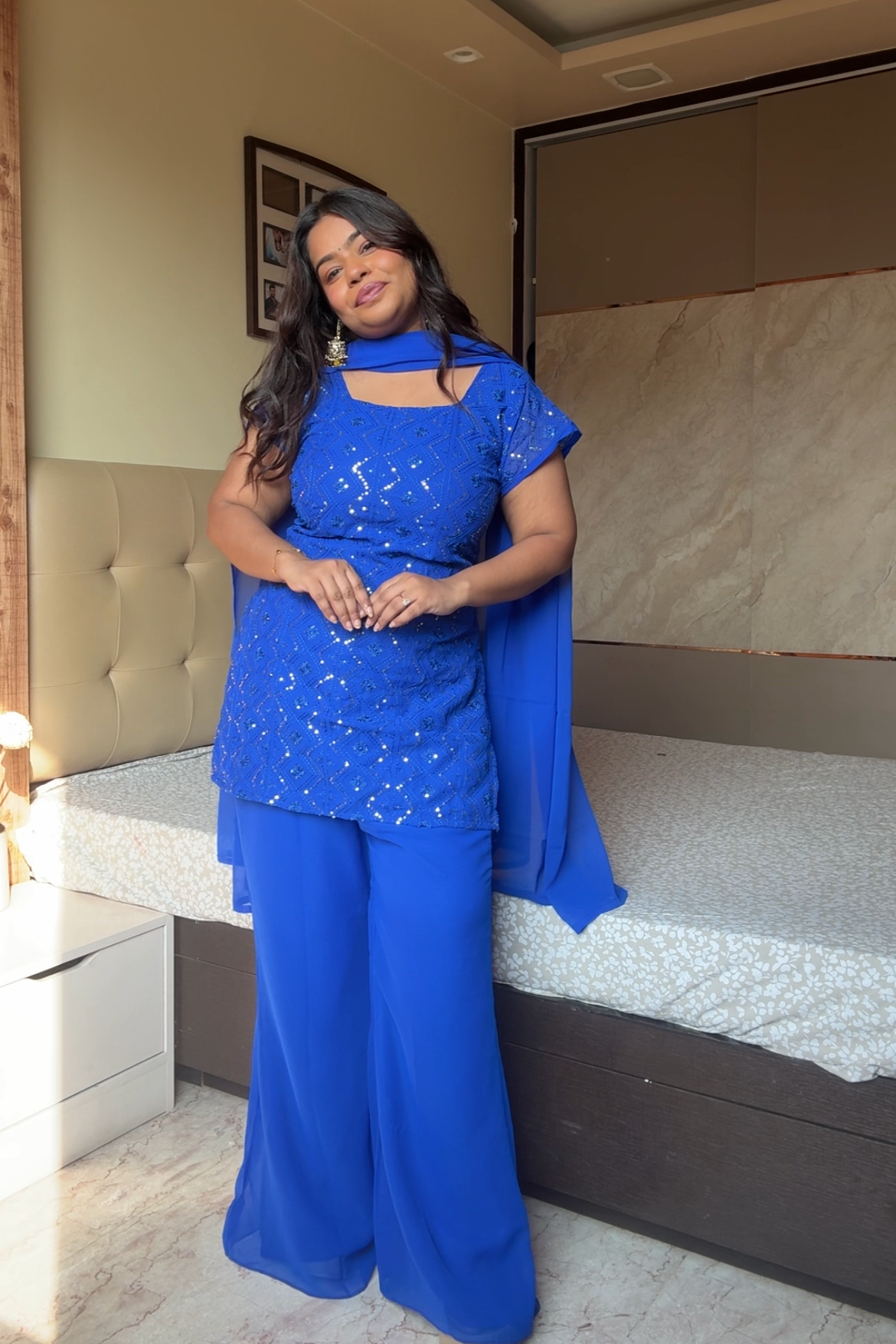 Kareena 90's Blue Suit Set