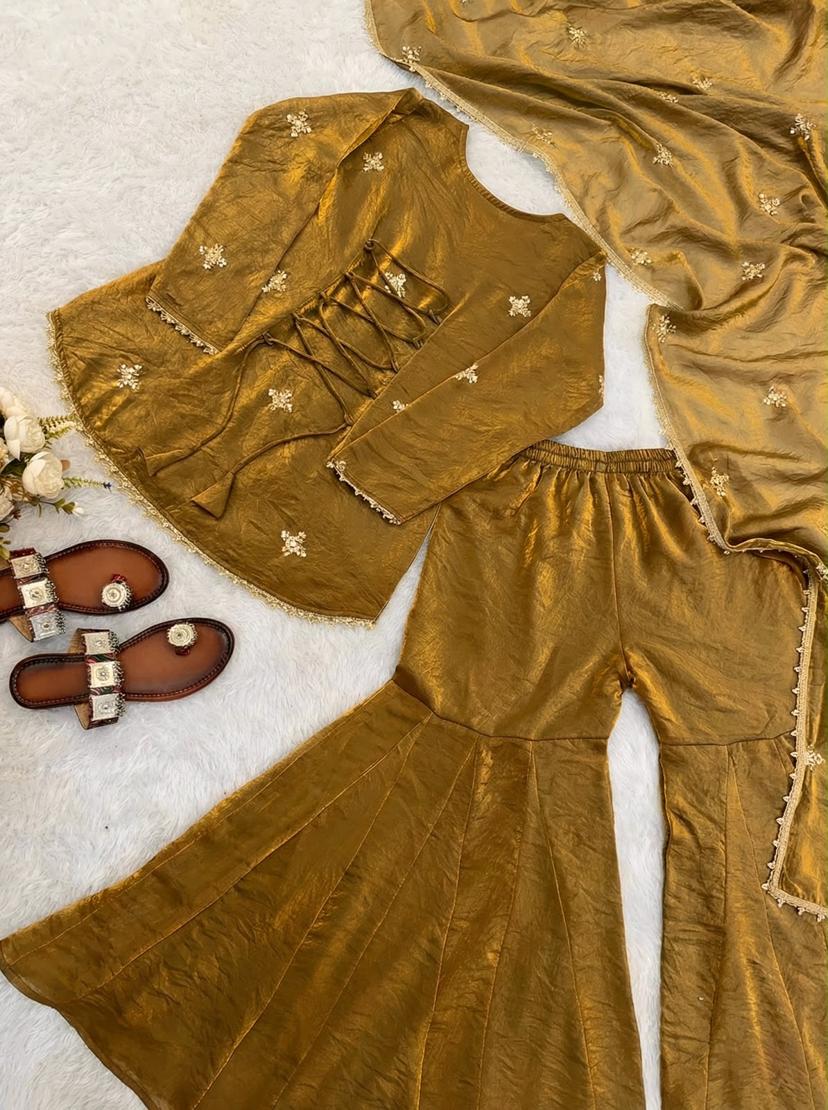 Amaya Gold Kurti Plazo suit set