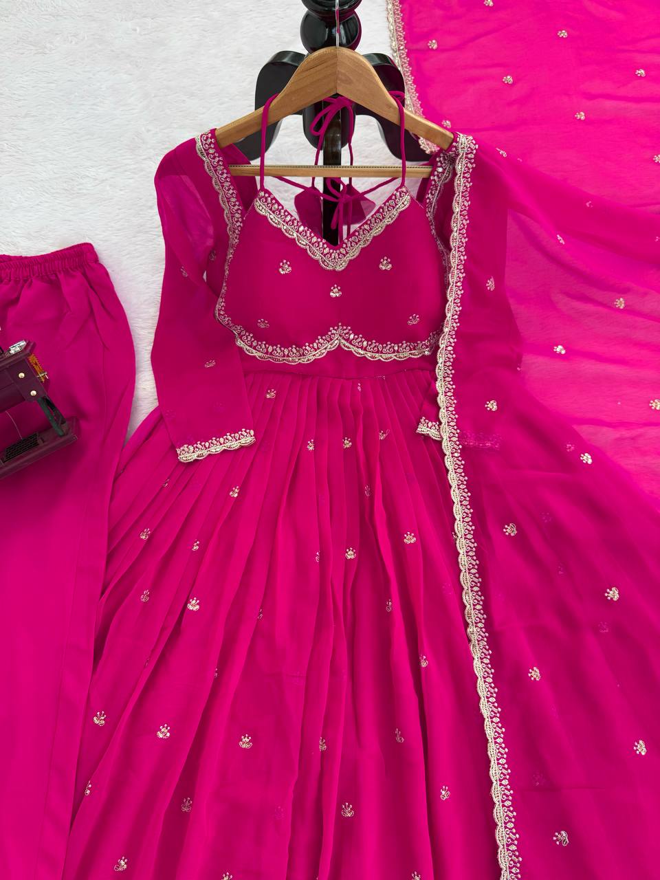 Classic Pink anarkali Suit set
