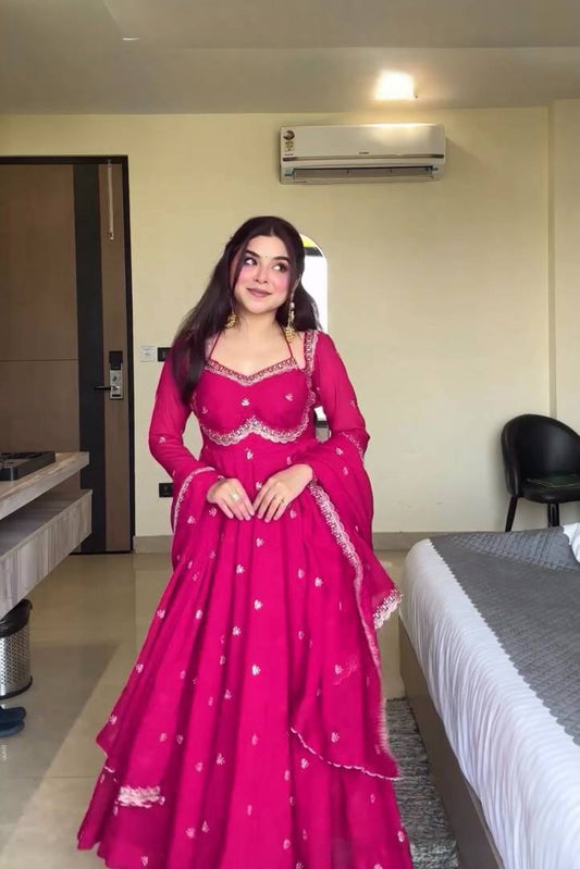 Classic Pink anarkali Suit set
