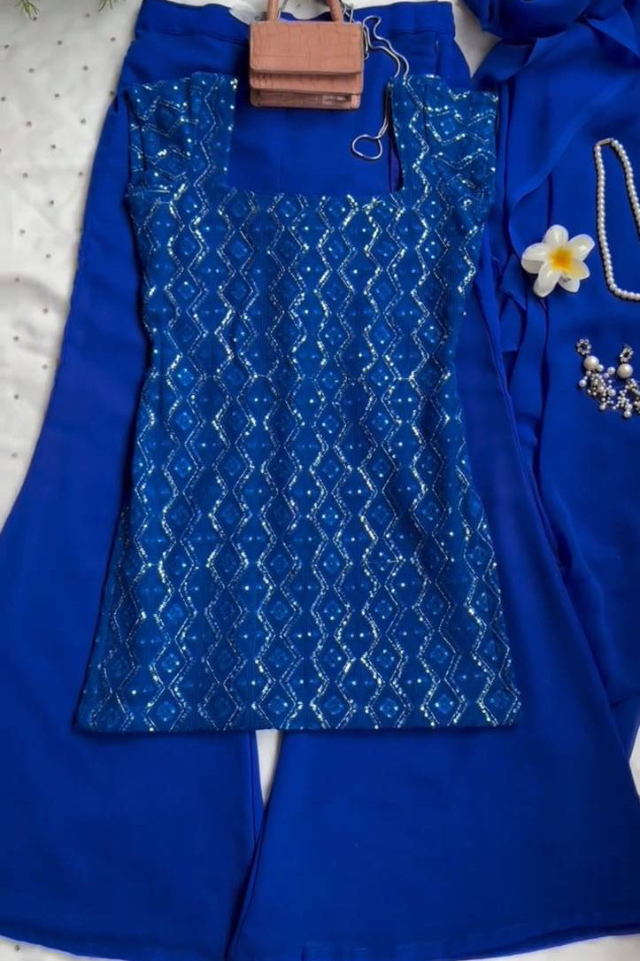 Kareena 90's Blue Suit Set